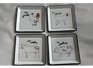 Metal Farm Animal snack trays, approx 5 x 5, by Creative Co-op Zoe Ingram